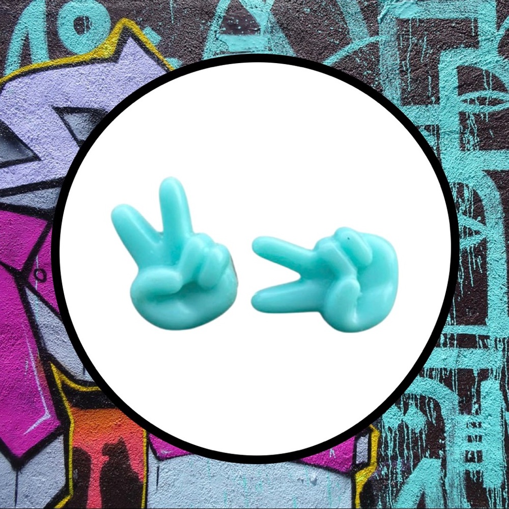 ⚡️BOGO - Small Light Blue Peace Sign Stud Earrings
